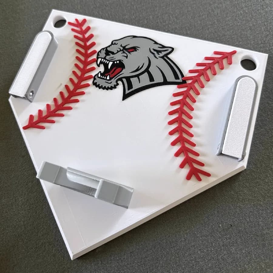 Dugout Buddy home-plate organiser with team logo