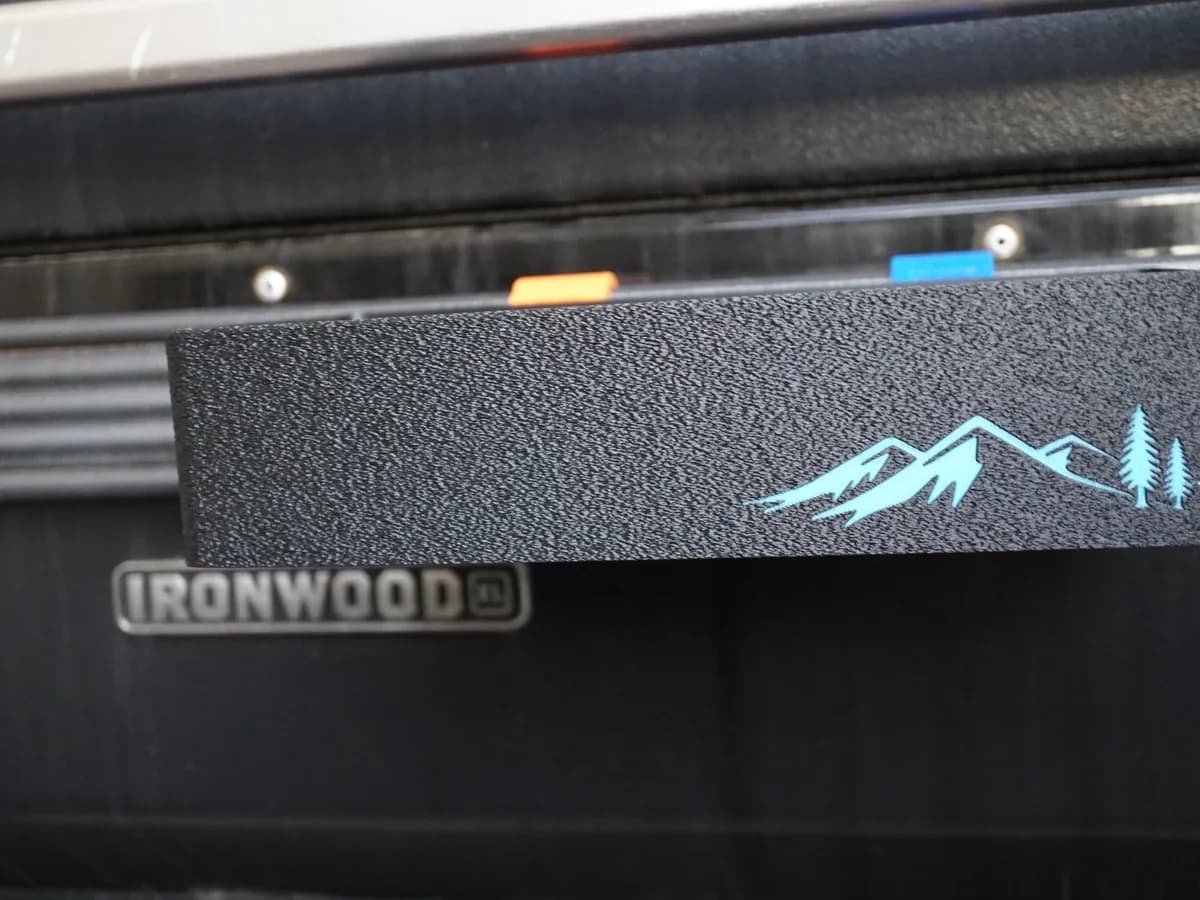 Printed tray mounted on a Traeger Ironwood rail